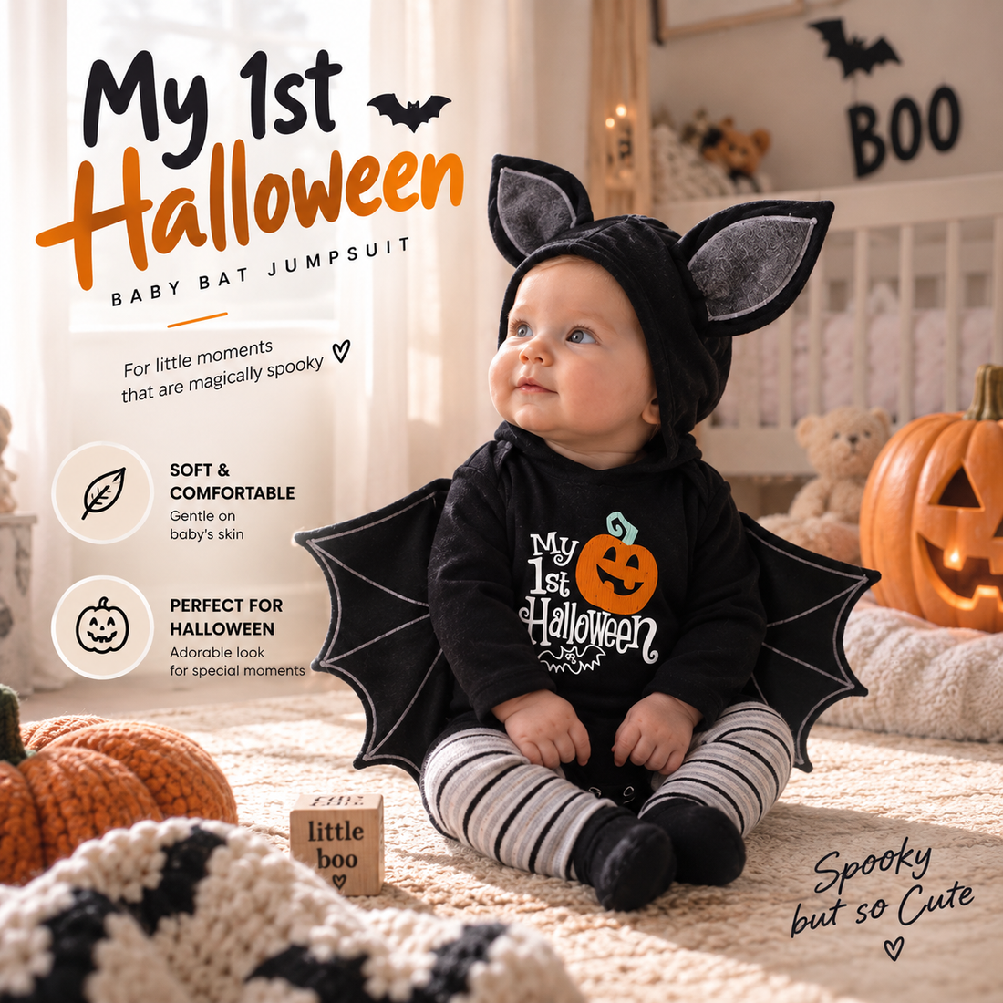 Baby Halloween Bat Costume By